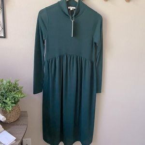 ROOLEE | NWT Dark Hunter Green Long Sleeve Mock Turtleneck Dress Size Small
